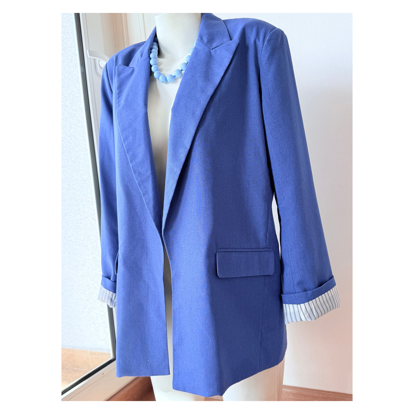 Blazer Clásico Lino Azul