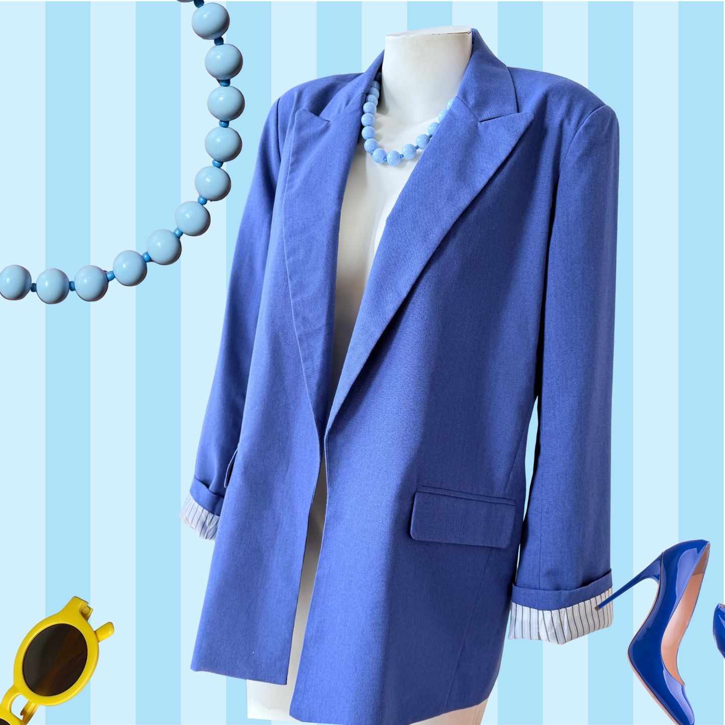 Blazer Clásico Lino Azul