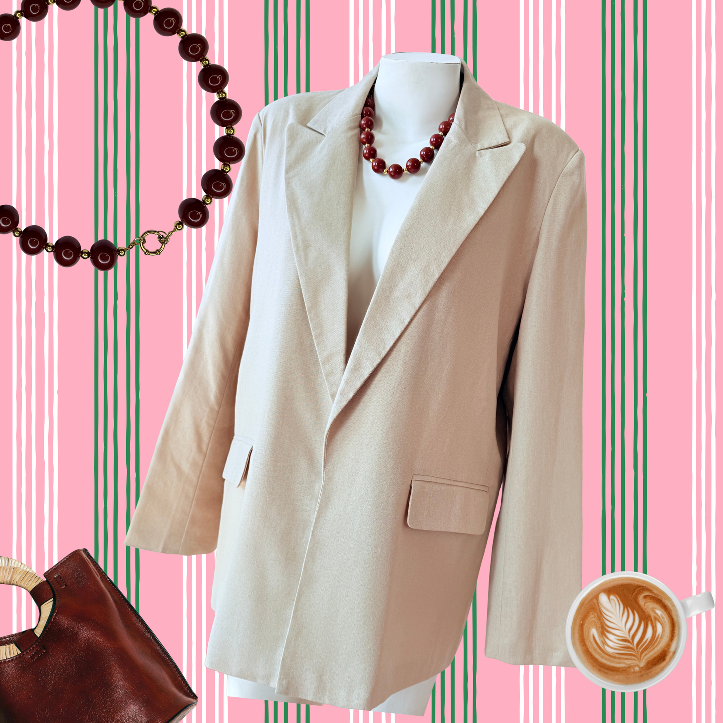 Blazer clásico de Lino Beige