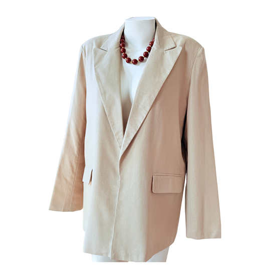 Blazer clásico de Lino Beige