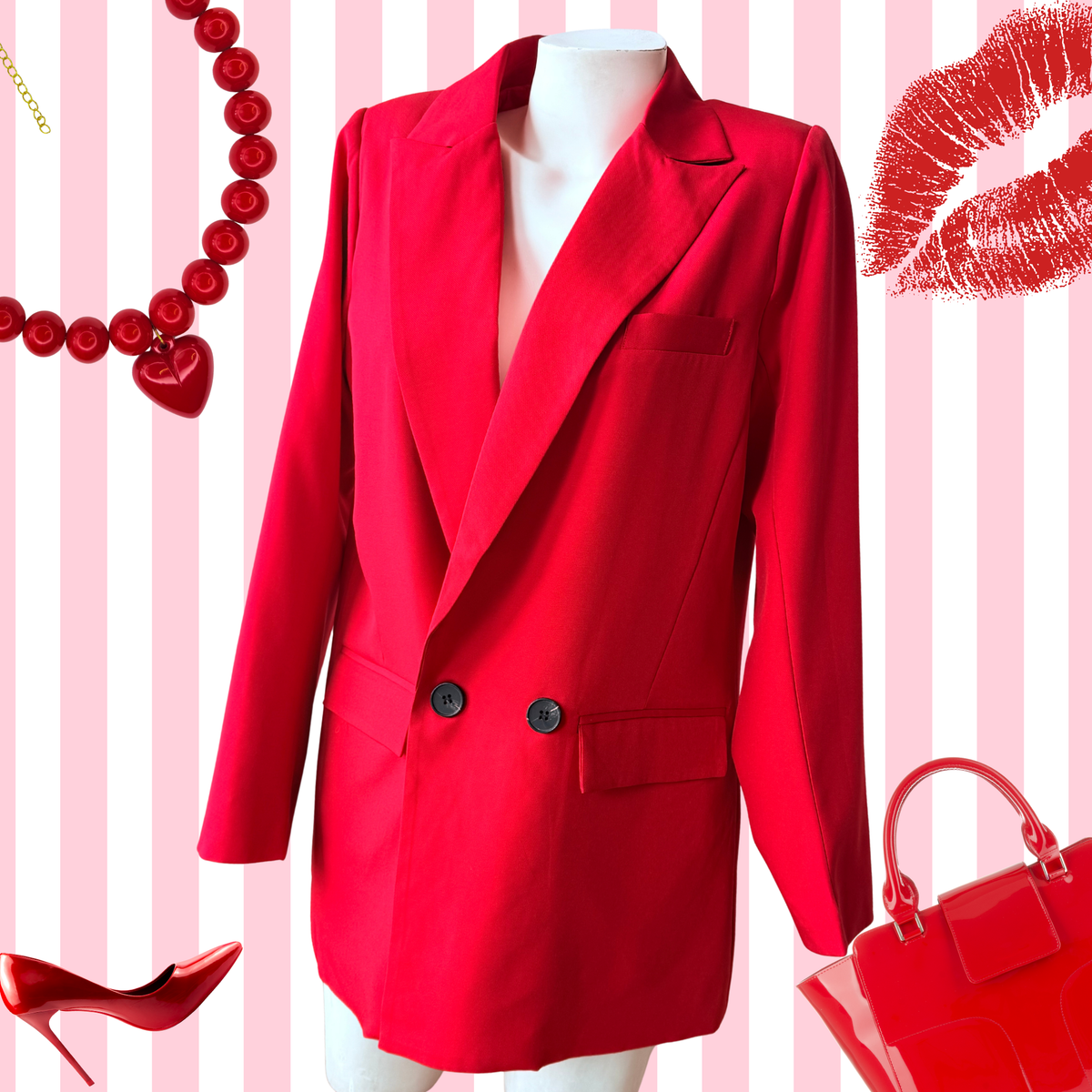 Blazer Overize rojo cruzado