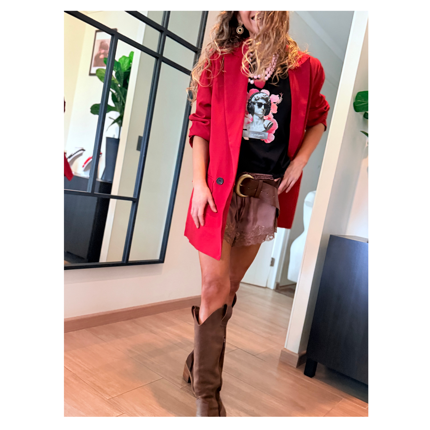 Blazer Overize rojo cruzado