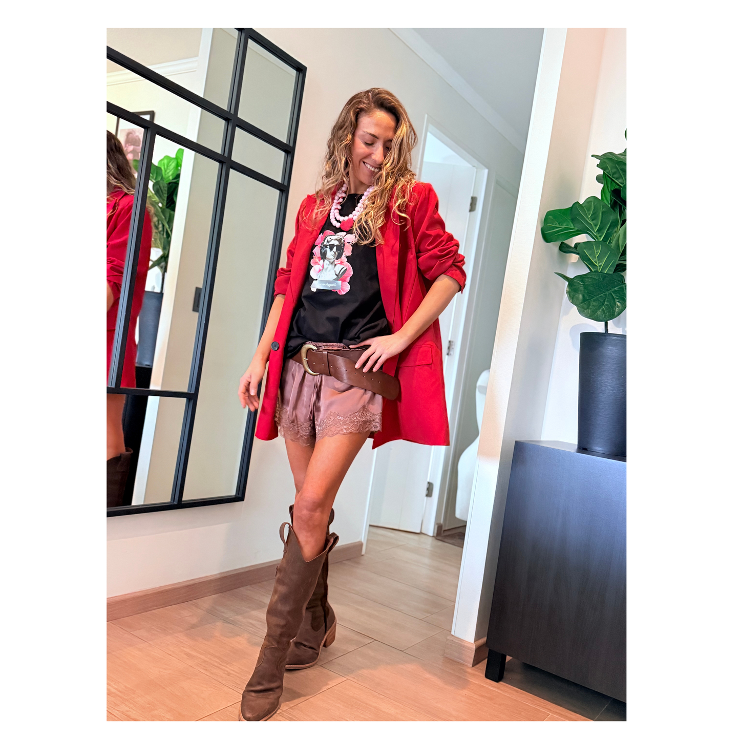 Blazer Overize rojo cruzado