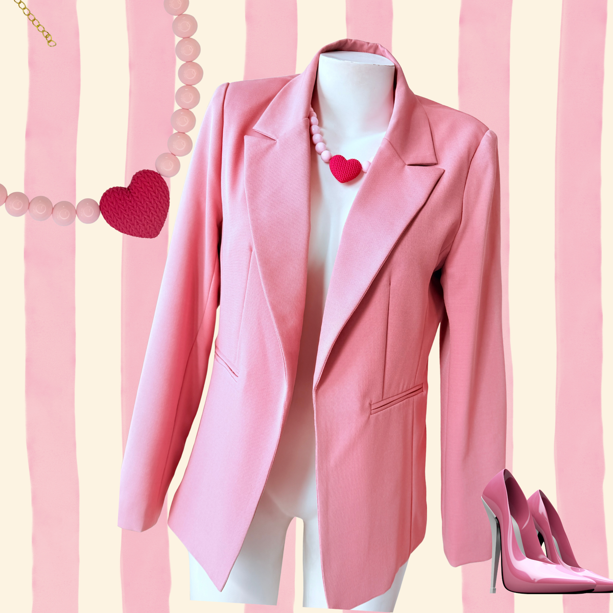 Blazer entallado rosado