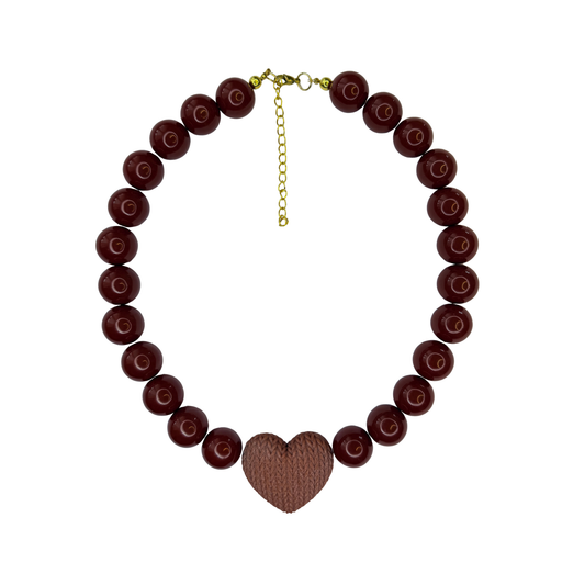 Collar Acrílico Perla Chicle Color Chocolate | Vana Chic