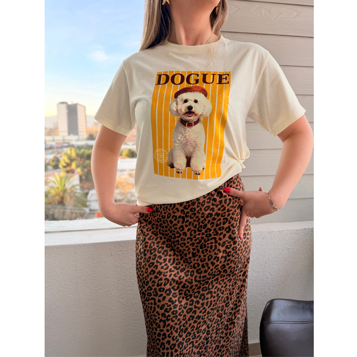 Polera algodón con diseño Poodle Dogue