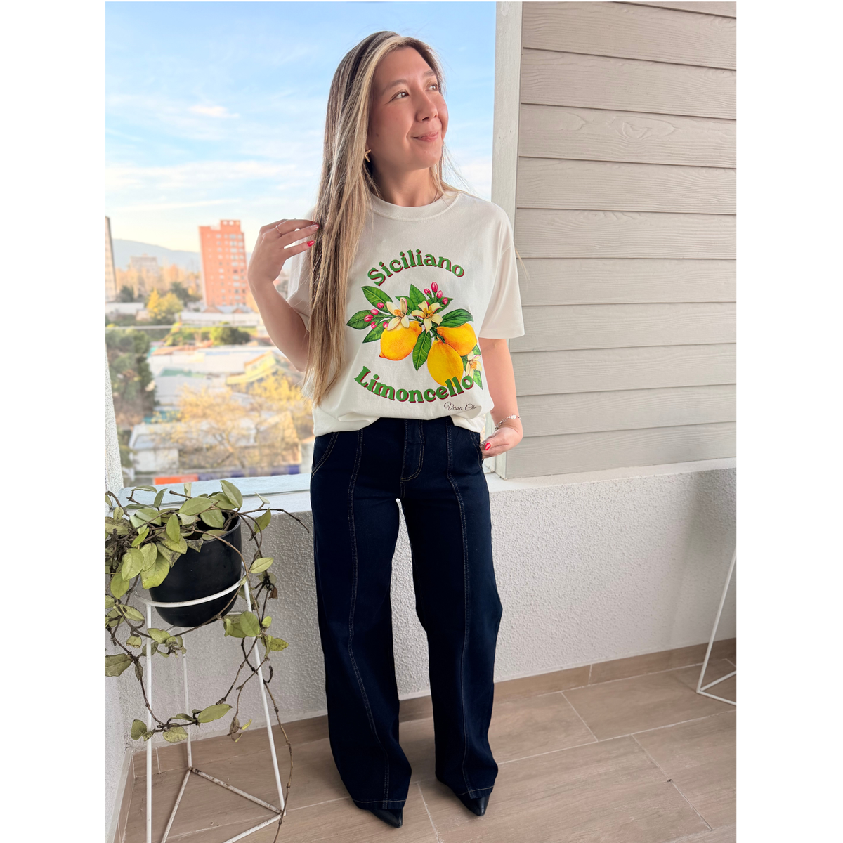 Polera algodón estampado Limoncello Siciliano