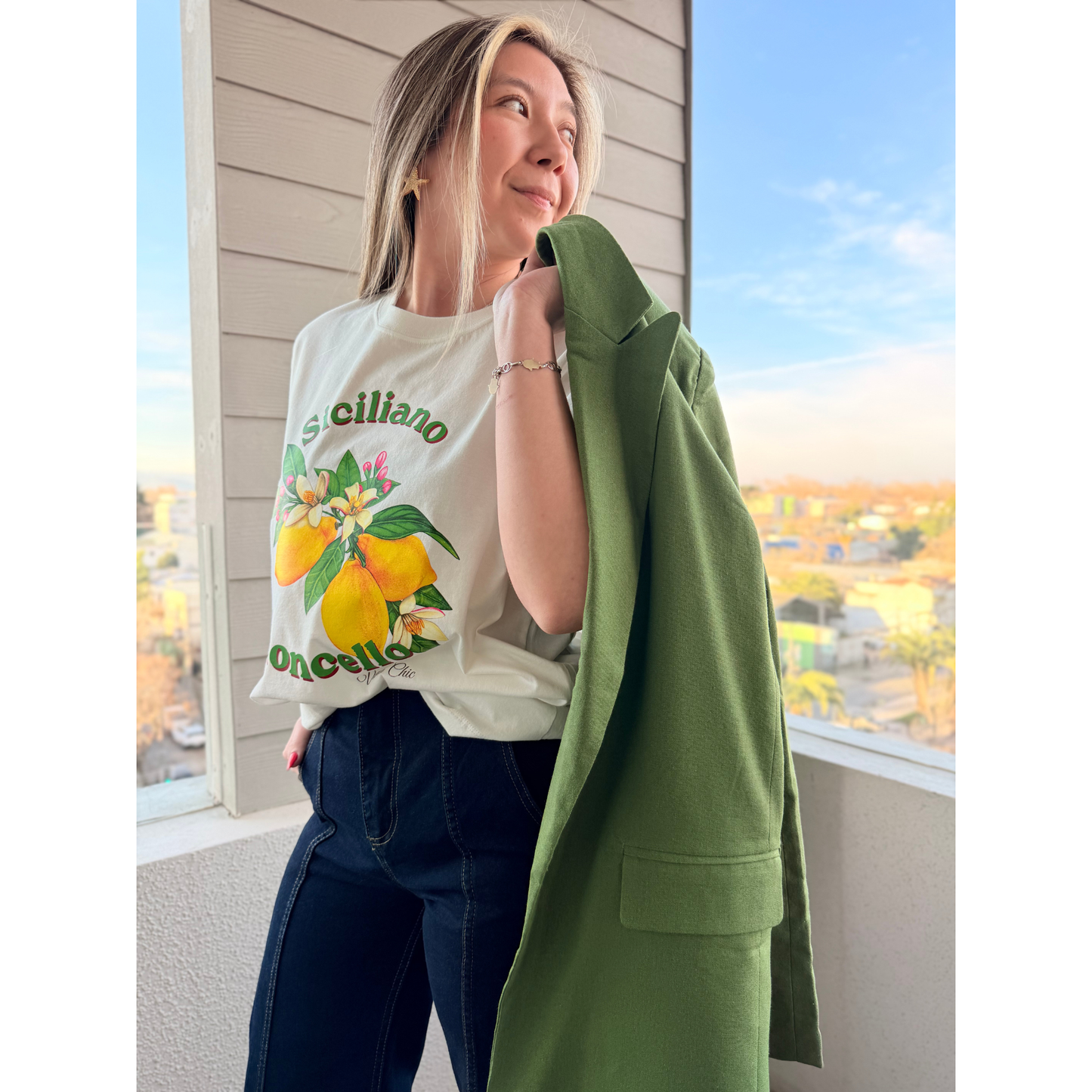 Polera algodón estampado Limoncello Siciliano