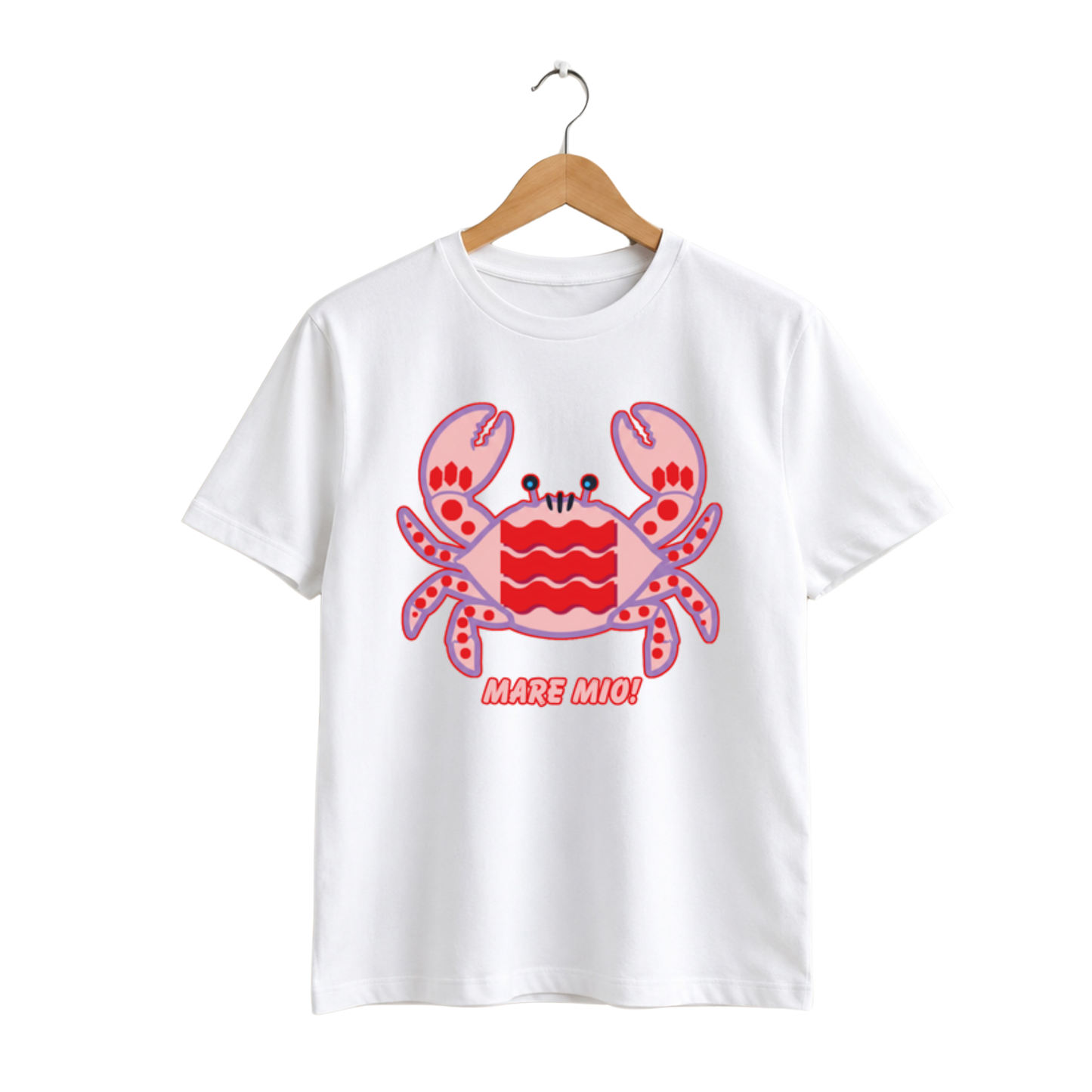 Polera de algodón con diseño de Cangrejo Rosado