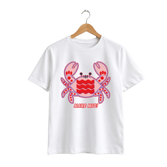 Polera de algodón con diseño de Cangrejo Rosado