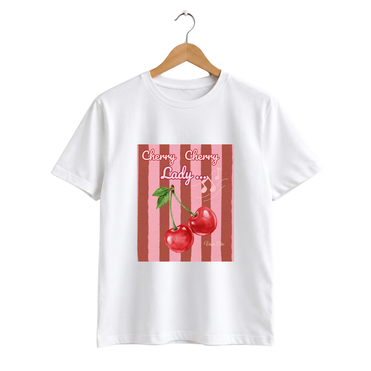 Polera algodon estampado Cherry