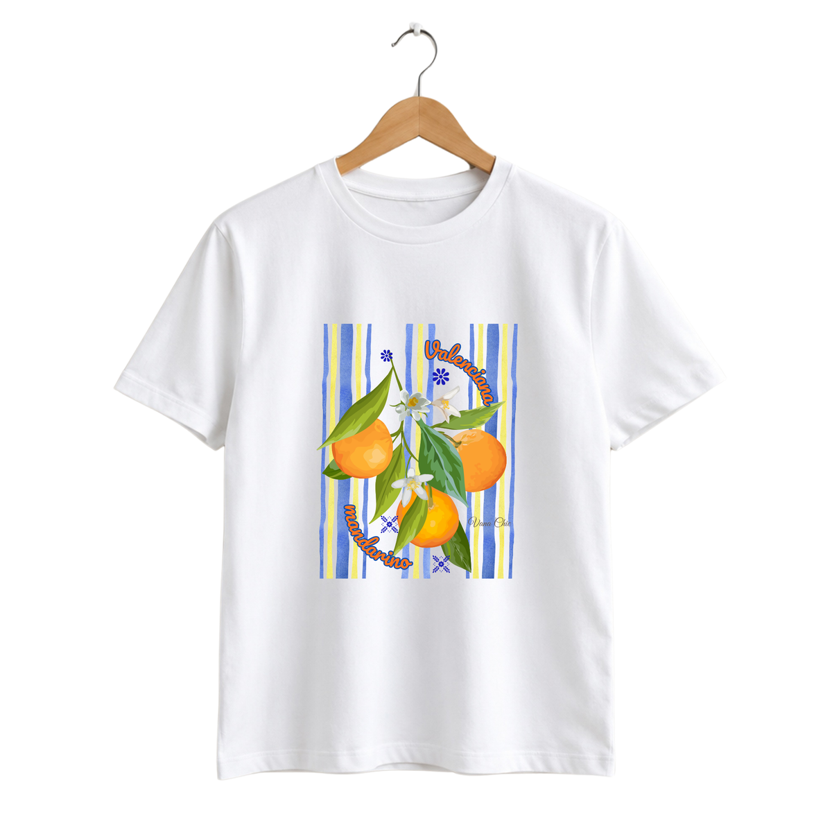 Polera de algodón estampado mandarinas