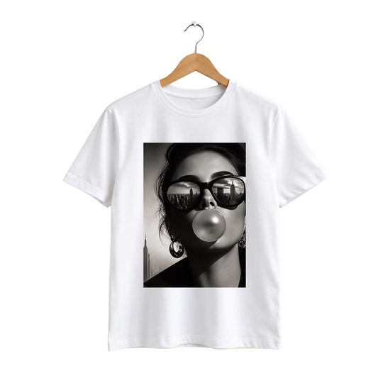 Polera de Algodón con Estampado Mujer con Gafas Nueva York | Vana Chic
