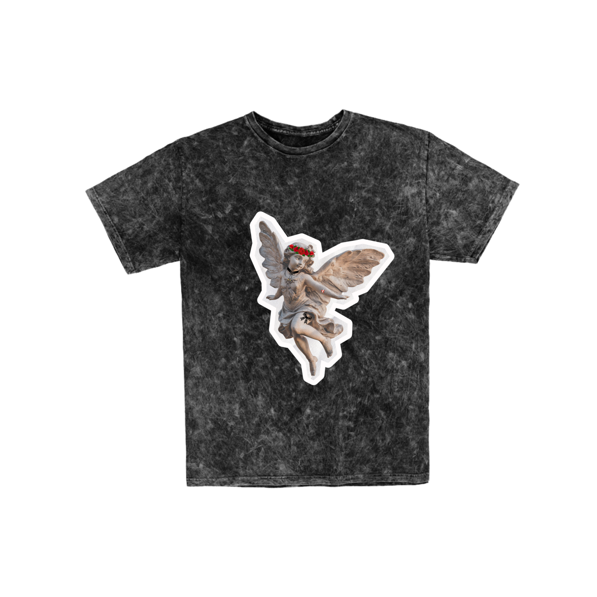 Polera Algodón Mineral Wash con Estampado Ángel Coqueto | Vana Chic