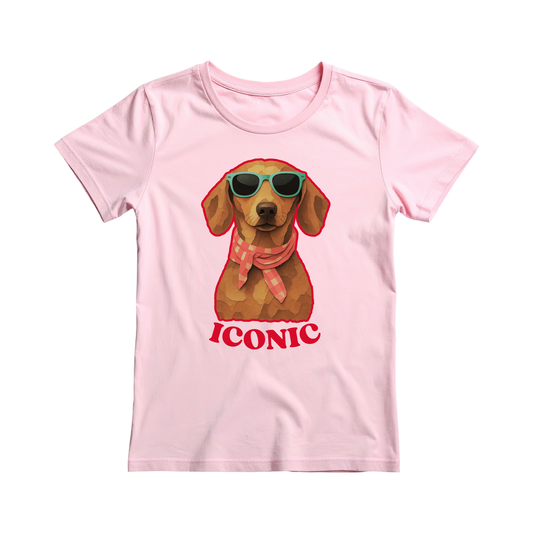 Polera algodón con estampado perro salchicha con gafas