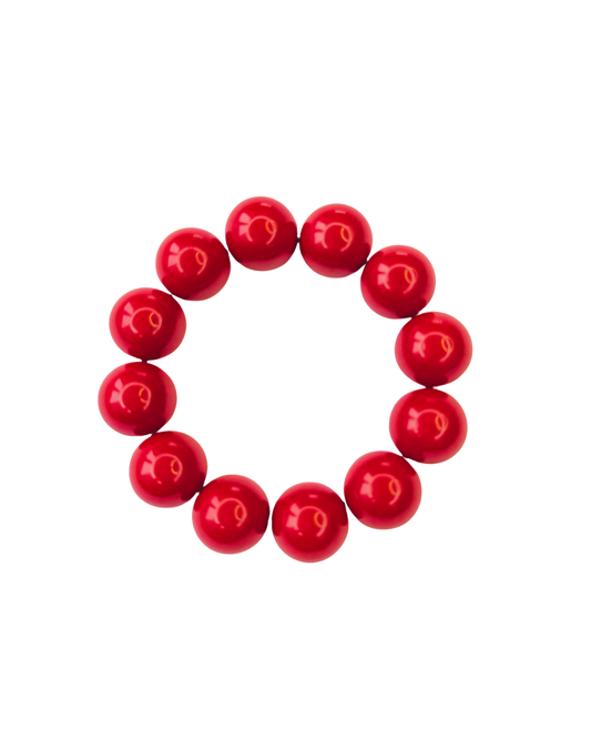 Pulsera Perlas color Rojo
